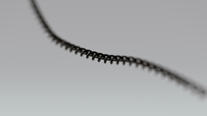 Coiled Cable Wire Spiral Helical Black Curved Minimalist Modern Abstract 3d Illustration