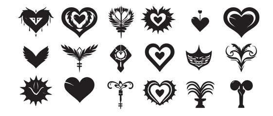  love silhouette design bundle vector