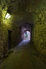 Obraz premium Narrow street in the ancient village of Ceriana, Imperia, Italy
