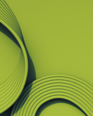 Intersecting Coiled Spiral Cable Wire Helical Green Minimalist Modern Abstract 3d Illustration