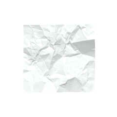 Fototapeta premium Close-up of crumpled white paper against a stark black background. Deep folds & shadows present