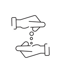 hand holding icon, vector best line icon.