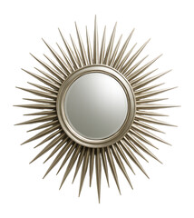 Metallic-spoked sunburst wall mirror, perfect as a standout feature in any living room.