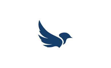 Abstract silhouette of bird. pigeon logo.