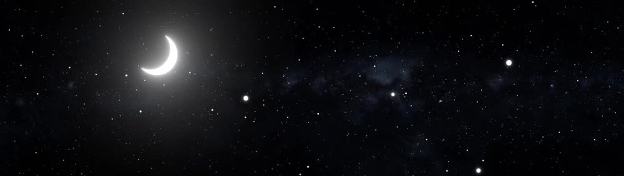 Space stars universe abstract panoramic animation, night sky, bright constellation star field, glowing galaxy cluster, and cosmic background for astronomy. Motion graphics of sky concept.