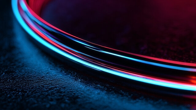 futuristic tech object close up with neon