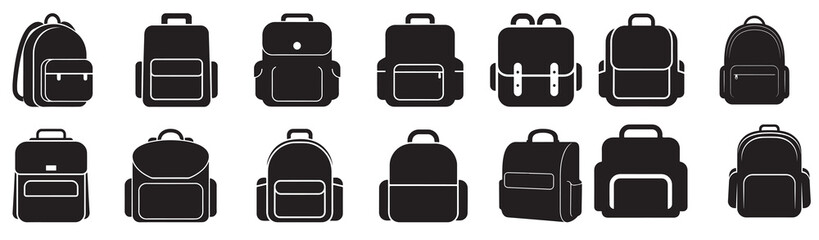  school bag icon silhouette 