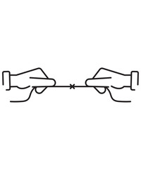 hand holding rope icon, vector best line icon.