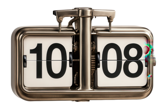 Vintage flip wall clock with mechanical digits, perfect for a study or retro decor.