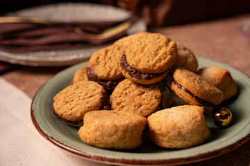 Christmas Table Close-Up: Ligurian - Baci di Dama - Cookies