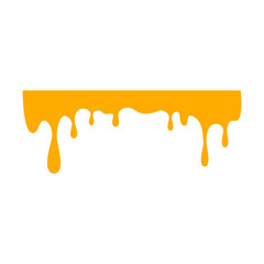 Dripping, melted caramel shape in a simple, flat design