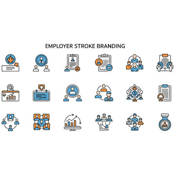 Comprehensive Human Resources (HR) & Workplace Management Vector Icons: Talent, Onboarding, Culture, Compensation, Growth, and Work-Life Balance Elements