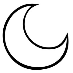 Crescent moon outline. Editable color vector