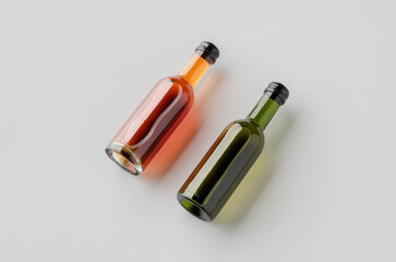 Small white and rose wine bottle mockup. Bordeaux shape.