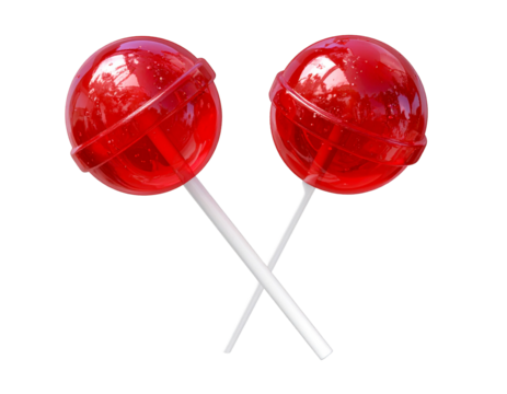 red lollipop on a white background - Powered by Adobe