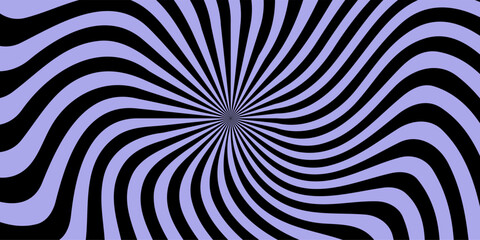 Retro swirl groovy starburst background with wavy colorful stripes creating a hypnotic vortex effect. Psychedelic abstract design inspired by vintage 70s style for posters, music art, and web graphics