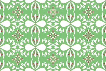 Green seamless floral pattern natural inspired 