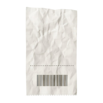 PNG Crumpled receipt with barcode