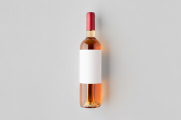 Rose wine glass bottle mockup
