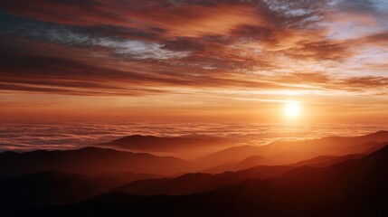 Fototapeta premium Stunning Sunset Over Mountain Range