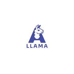 Modern Llama Logo Design – Creative Animal Mascot in Letter A Shape