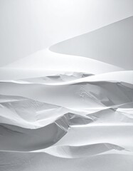 Abstract white landscape, sculpted forms