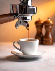 Espresso pouring into a white cup (1)