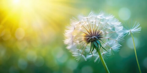 Obraz premium Delicate flower petals unfolding from a stem , spring, goatbeard, spring