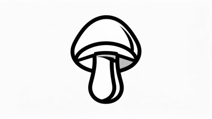 Simple black and white mushroom illustration on a white background.