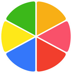 Obraz premium Pie chart 6 colors. Vector edit