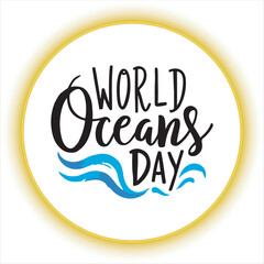 Elegant World Oceans Day Text Art,
Creative World Oceans Day Hand Lettering,
World Oceans Day Calligraphy with Blue Waves,
Modern World Oceans Day Brush Script,