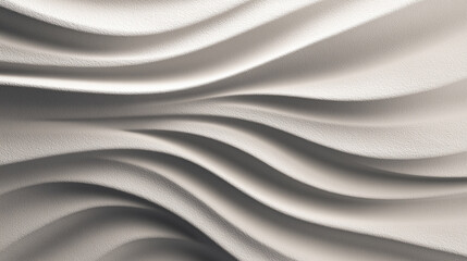 Smooth gypsum sculptural wall with deep grooves, abstract wave pattern, modern interior design, soft white texture, elegant decorative surface, contemporary style