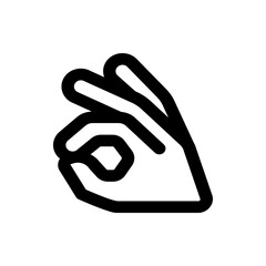 Illustration of a hand gesture with fingers forming a circle indicating agreement or approval symbol sign