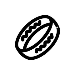 A black and white illustration of a ring with a wavy design on it in a simple and minimalist style art