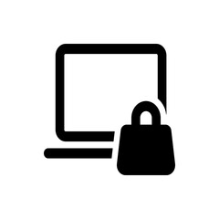 Laptop computer with a padlock displayed in front indicating security and data protection measures in place