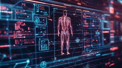Human body scanning using futuristic medical technology system - Powered by Adobe