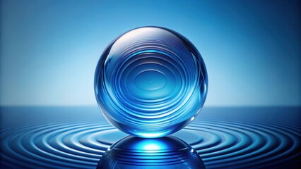 A blue sphere with a reflective surface
