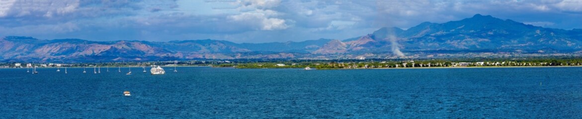 Fototapeta premium Panoramic view of the resort town of Port Denarau, Viti Levu Island, Fiji, South Pacific Ocean