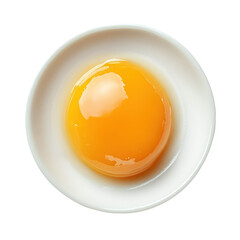 Fresh Egg Yolk in White Dish, Perfect for Cooking and Baking, Bright Yellow Color, Natural Ingredients and Healthy Nutrition on transparent background