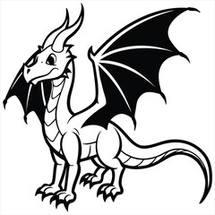 Cute Cartoon Dragon Vector – Fantasy Creature Illustration, Mythical Animal Mascot Design,dragon vector, dragon design, dragon concept, dragon art, dragon topics,dragon doodle,dragon Pattern 