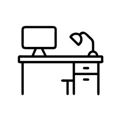 Office Desk Setup Illustration