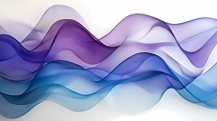 Abstract flowing waves in shades of purple and blue creating a serene background for design