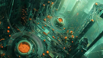 Futuristic circuit board city representing digital technology and ai - Powered by Adobe