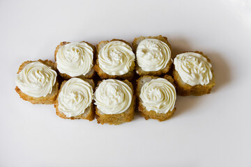 Crispy fried sushi rolls with cream cheese in close-up