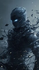 Mysterious figure with glowing eyes