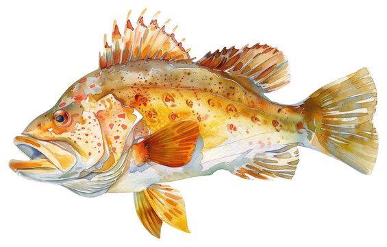 PNG Vibrant fish watercolor illustration