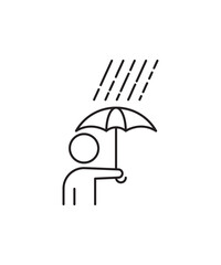 man with umbrella icon, vector best line icon.