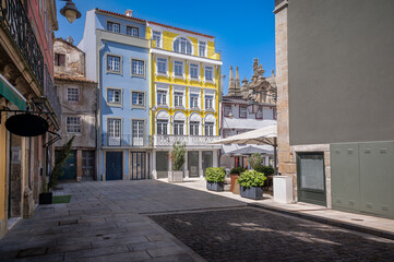 Braga city square revealing traditional Portuguese architecture