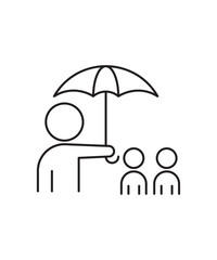 man under umbrella icon, vector best line icon.
