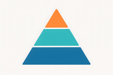 Minimal pyramid chart with three colored tiers, infographic template
